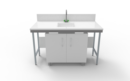 Paillasse humide en glace ossature A et meuble mobile