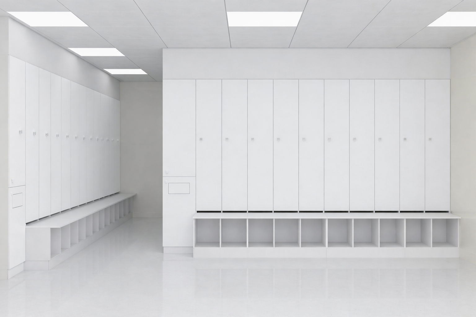 Mobilier de SAS de laboratoire avec banc pour chaussures