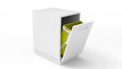 Meuble poubelle à porte basculante