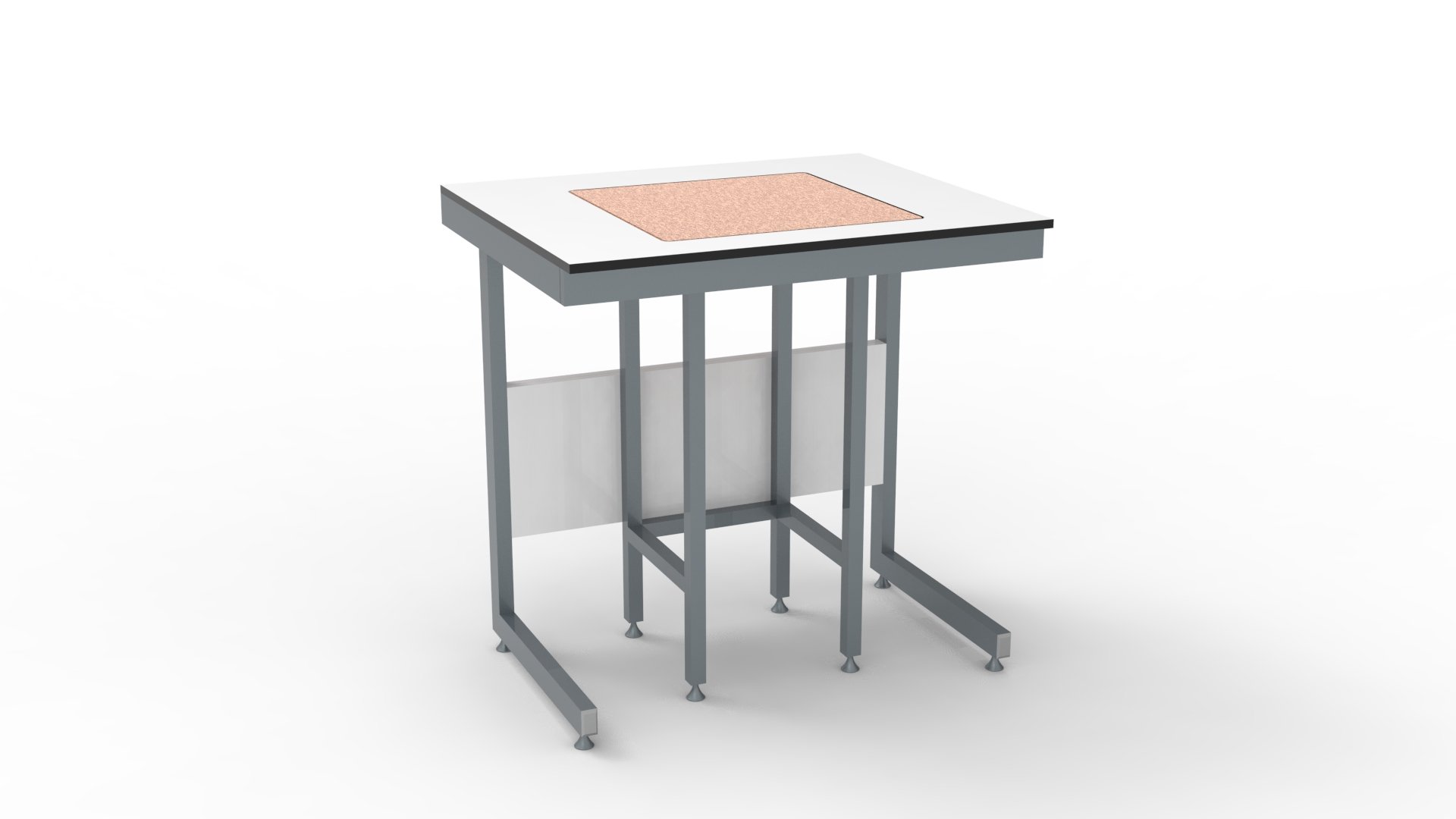 Table de balance encastr�e dans paillasse pieds C